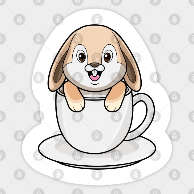 Rabbit with Coffee Cup Sticker by Markus Schnabel